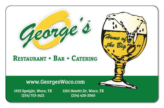 georges logo and beer mug on a white and green background